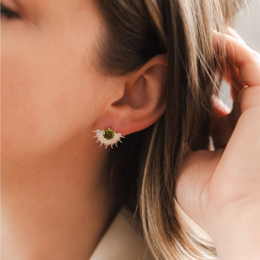 Solace Earrings Limited Edition Peridot - Silver