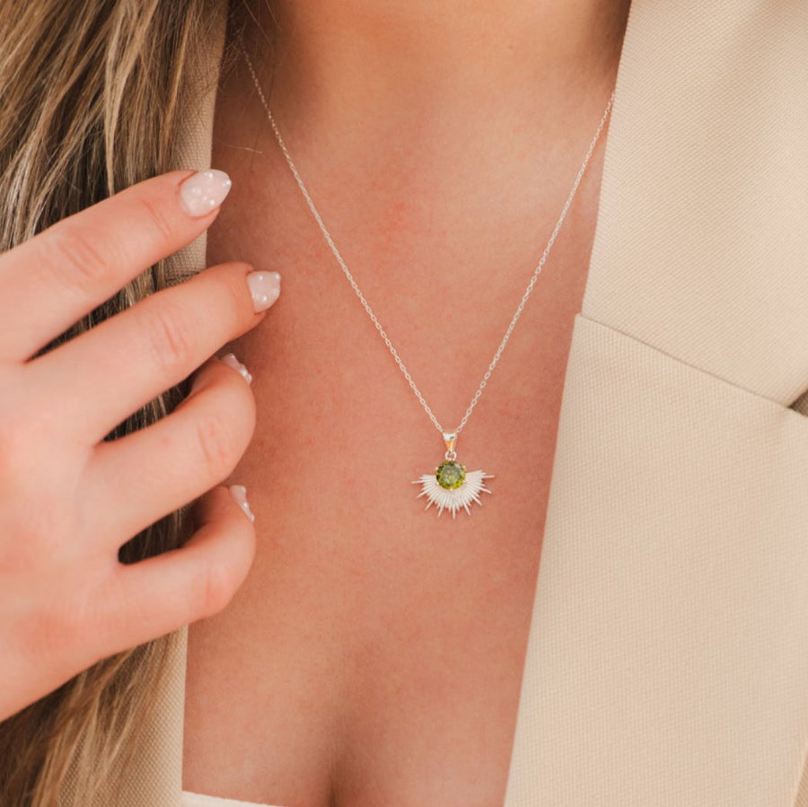 Solace Necklace Limited Edition Peridot- Silver