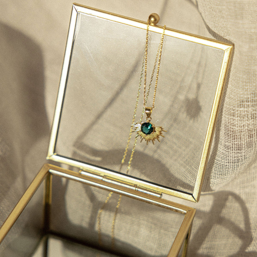 Solace Necklace LIMITED EDITION Emerald Green - Gold