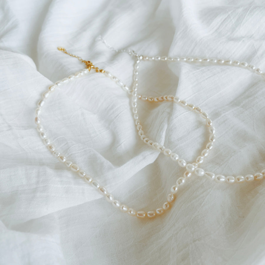 Mizuki Pearl Necklace - Silver